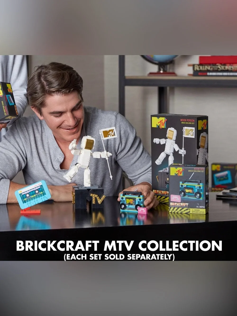 New MTV BRICKCRAFT Cassette Tape Building Brick Set - Retro Mix Tape 96 piece
